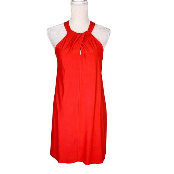 Cynthia Steffe Emerson Sleeveless Halter Dress S Small Red Persimmon - Picture 2 of 12